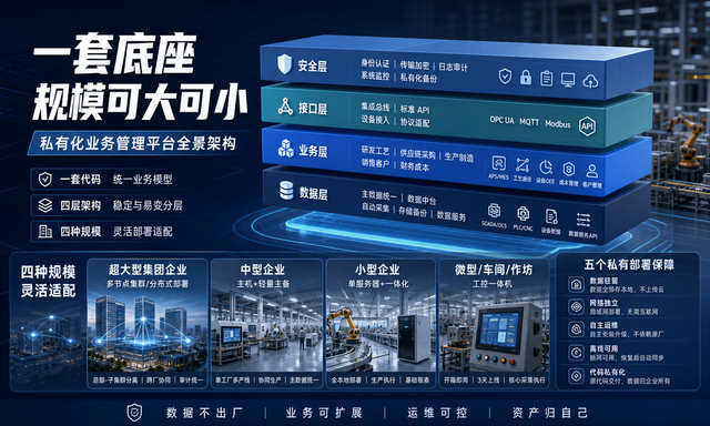从集团到车间,一套代码如何适配四种规模——私有化业务管理平台的底座思路